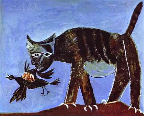 Pablo Picasso — Wounded Bird And Cat 1939