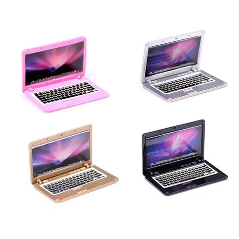 Buy 4 Pack Dollhouse Mini Laptop Scene Miniatures Computer Simulation ...