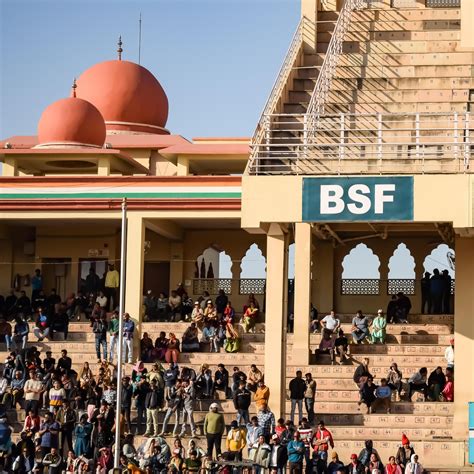 Wagah Border Amritsar Punjab India 02 February 2023 Flag Ceremony