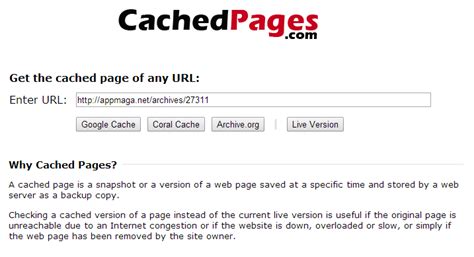 [Web] View older versions of web pages with Cached Pages | dotTech