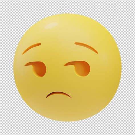 Ilustração 3d de emoji de rosto desapontado PSD Premium