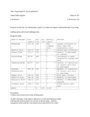 Recrystallization Lab Orgo Docx Title Experiment