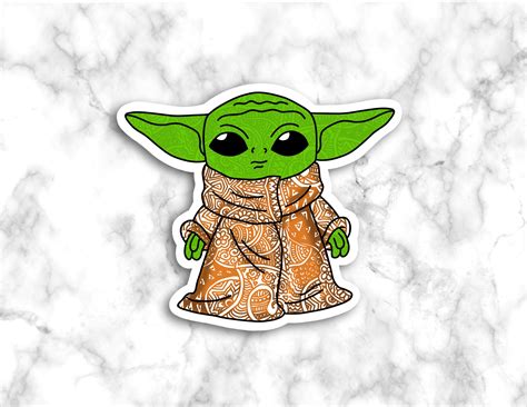 Baby Yoda Sticker Baby Yoda Vinyl Decal Baby Yoda Child Etsy México