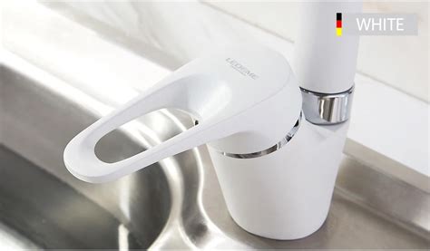 On Sale Ledeme Kitchen Faucet Bend Pipe Degree Rotation With Water