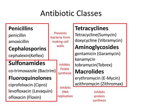 Classification of antibiotics drugs