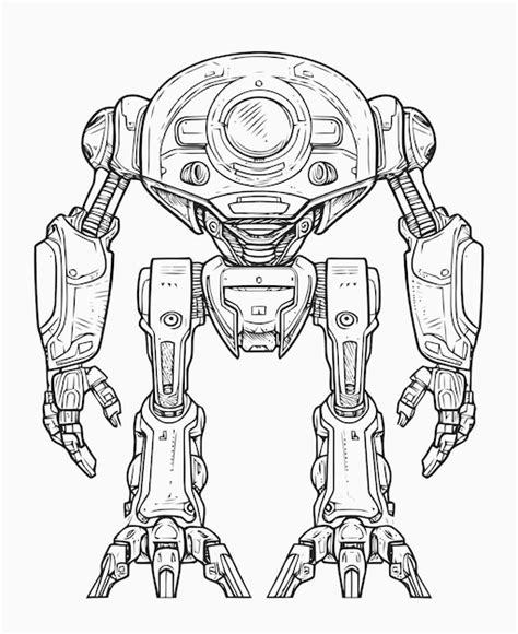 Mecha Illustration Mecha Coloring Book Premium Ai Generated Vector