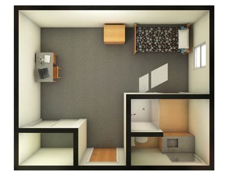 Single Dorm Room Layout