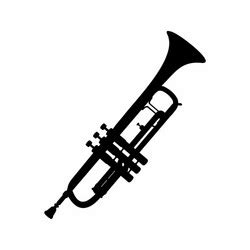 Detailed trumpet silhouette Royalty Free Vector Image