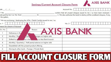 How To Fill Account Closure Form Of AXIS Bank Account Closure Form