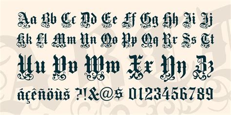 an old fashioned gothic font in black and white