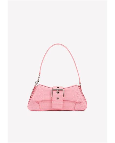 Balenciaga Leather Lindsay Medium Shoulder Bag In Pink Lyst Canada