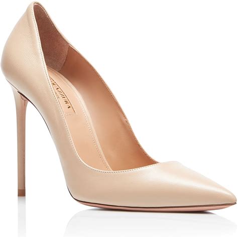 Aquazzura Purist 105 Nude Nappa Leather Pump As Seen On Meghan Markle