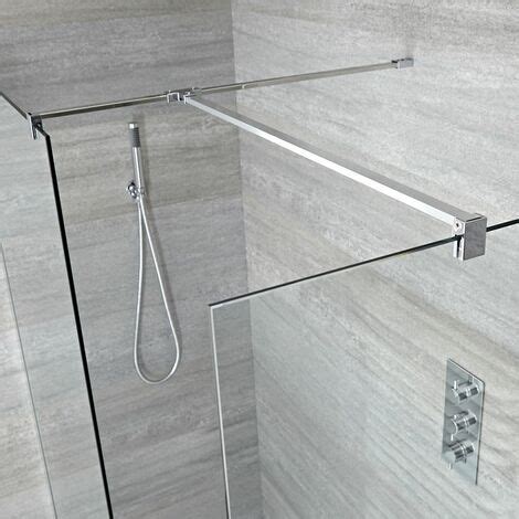 Milano Portland Chrome Corner Walk In Wet Room Shower Enclosure With