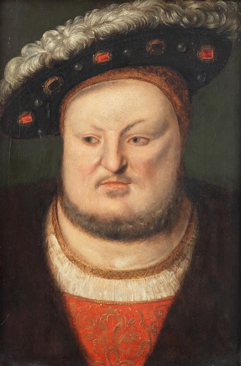 Bonhams English School Circa 1600 Portrait Of Henry Viii Bust Length In A Red Tunic