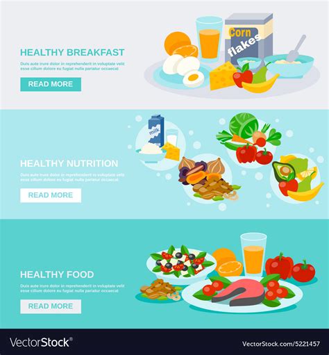 Healthy Food Banner Royalty Free Vector Image Vectorstock