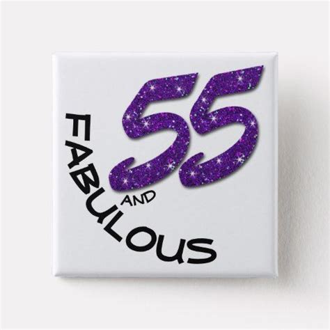 55th Birthday Party Celebration Purple Glitter Button Glitter Birthday Parties