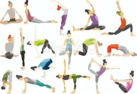 Free Vectors | Hand drawn yoga, stretching illustration set