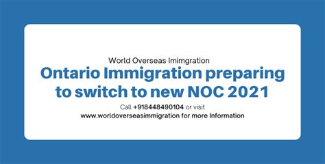 Ontario Immigration Preparing To Switch To New Noc 2021 Cic Updates