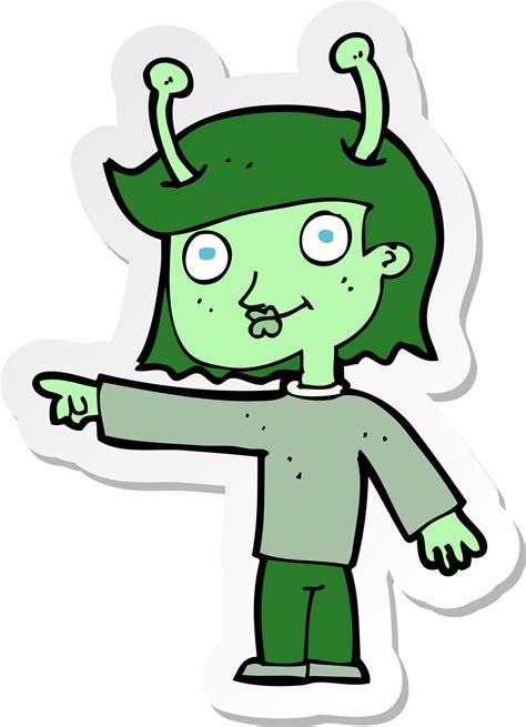 Pegatina De Un Extraterrestre De Dibujos Animados 45239924 Png