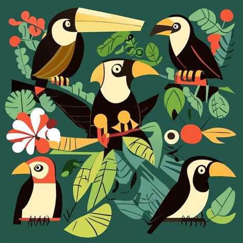 Premium Vector Isolated Rainforest Bird Concepts In Vector Art