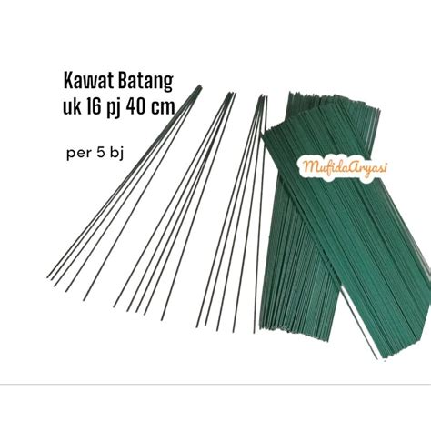 Jual Kawat Tangkai Bunga Kawat Batang Hijau Lapis Plastik Ukuran