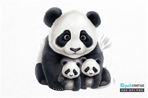 Baby Pandas Clipart Sublimation Graphics Graphic By Regulrcrative