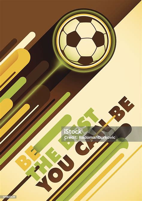 Poster Sepak Bola Dengan Desain Abstrak Ilustrasi Stok Unduh Gambar