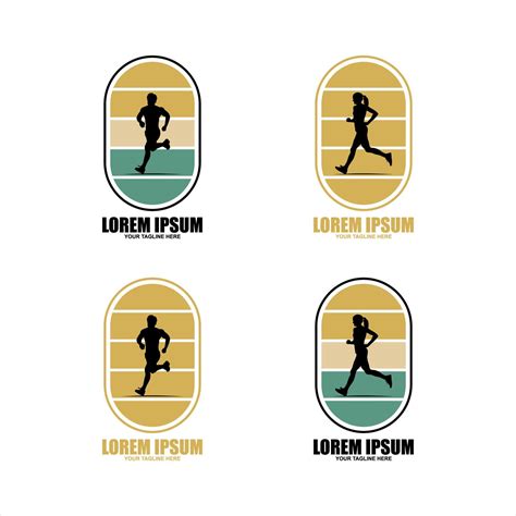 Running and marathon logo design template 17528012 Vector Art at Vecteezy