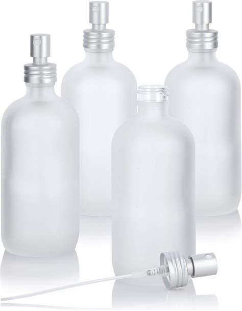 Juvitus 8 Oz 240 Ml Frosted Clear Glass Boston Round Bottle With Matte Silver