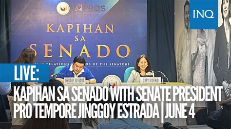 Live Kapihan Sa Senado With Senate President Pro Tempore Jinggoy