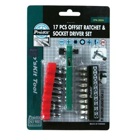 Proskit 1pk 202a 17 PCS Offset Ratchet Socket Driver Set