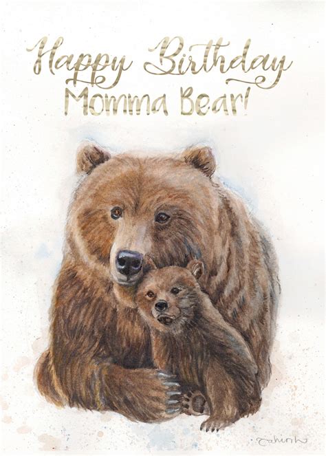 Momma Bear Birthday Card Etsy