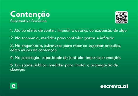 O Que Significa Contenção - Contenção - Significado e Sinônimo - escreva.ai