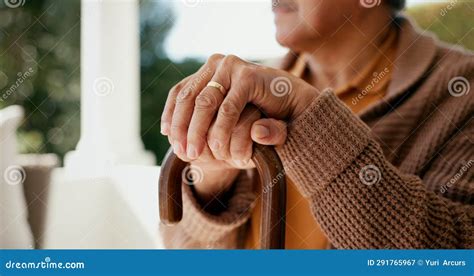 Man Mature And Holding A Walking Stick Closeup Relax And Sitting