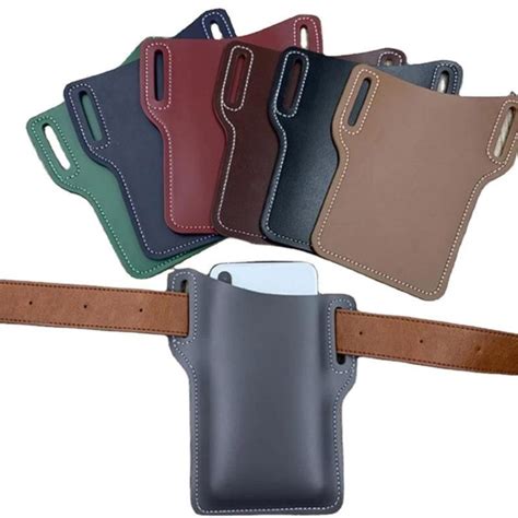 New Mobile Phone Carrier Belt Pouch Men Cell Phone Loop Holster Case Belts Waist Bag Props Pu