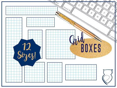 Grid Planner Boxes 12 Sizes Printable And Digital Planning Etsy