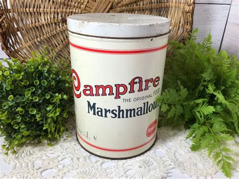 Vintage Campfire Marshmallow Tin Borden Replica Of The S Etsy