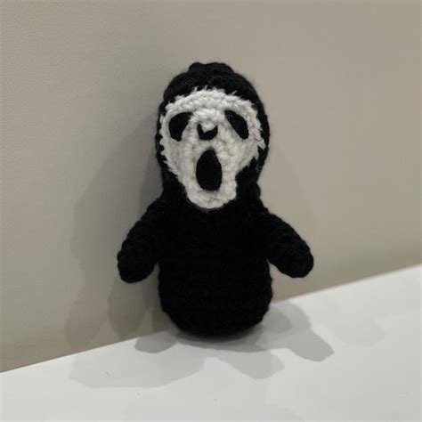 Mini Ghostface Amigurumi Plushie Stands Approx 10cm Depop