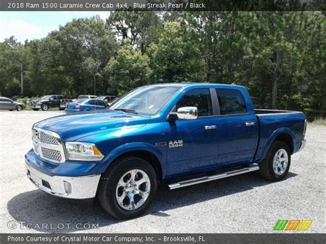 Blue Streak Pearl 2018 Ram 1500 Laramie Crew Cab 4x4 Black Interior