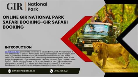 PPT - Online Gir National Park Safari Booking Gir Safari Booking ...