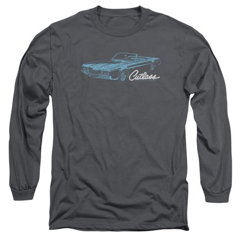 Oldsmobile Long Sleeve Shirt 68 Cutlass Charcoal Tee T Shirt Oldsmobile 68 Cutlass Shirts