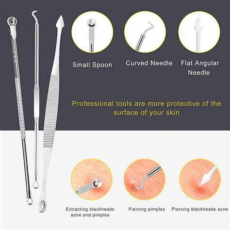 Blackhead Remover Pimple Popping Tool Kit, Boxoyx 10Pcs Professional Pimple Comedone Extractor ...