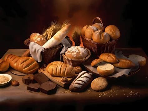 premium photo breaddifferent types  breadrealistic photography