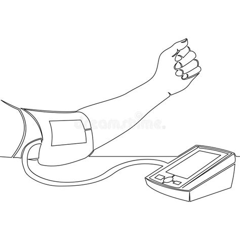 Continuous Line Drawing Human Hand Using Tonometer To Measure Check