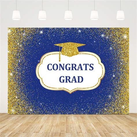 Buy Ticuenicoa 7x5ft 2022 Congrats Grad Backdrop Bokeh Gold And Blue