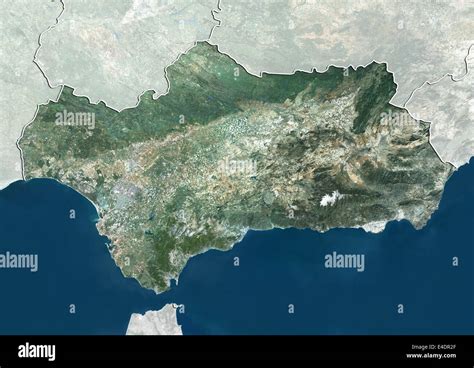 Andalusia Spain True Colour Satellite Image Stock Photo Alamy