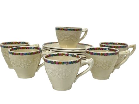 At Auction Vintage Crown Ducal Demitasse Set Of