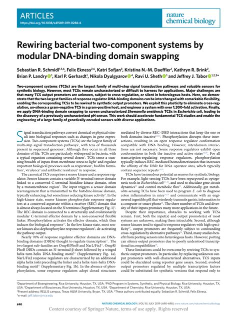 Rewiring Bacterial Two Component Systems By Modular Dna Binding Domain