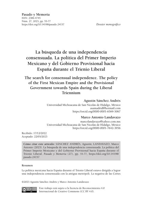 PDF La búsqueda de una independencia consensuada La política del