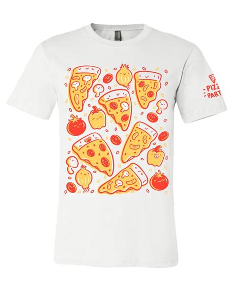 Pizza Party Shirt Kawaii Clothing Cute White T Shirt Pepperoni Pizza Shirt Kawaii Shirt Design